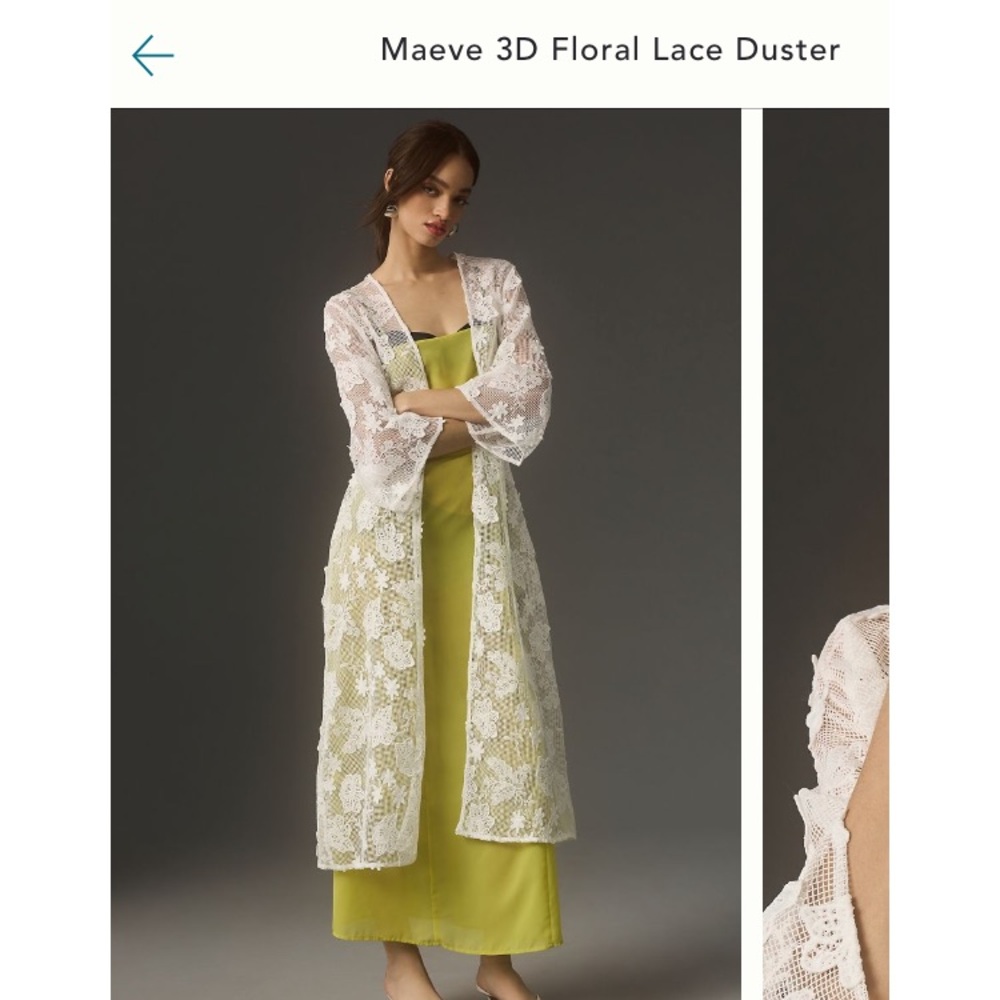 Anthropologie Maeve Lace Duster